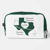 Donkergroen Texas Curling Lint Toilettasje (Voorkant)