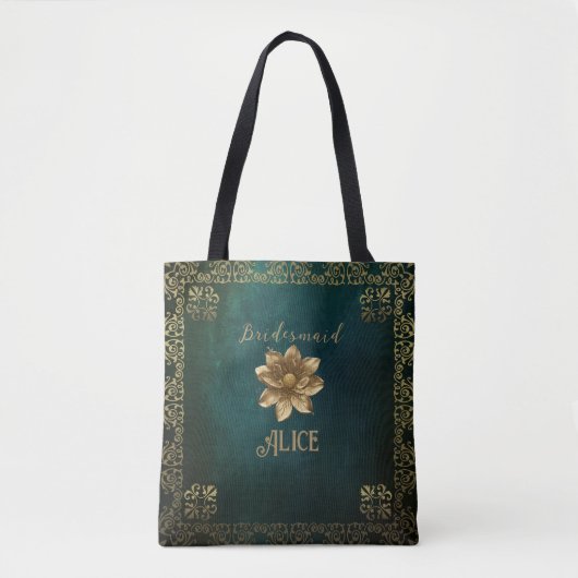 donkergroen tote bag (Voorkant)