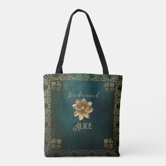 donkergroen tote bag (Achterkant)