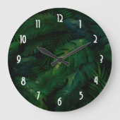 Donkergroen tropisch blad patroon grote klok (Voorkant)
