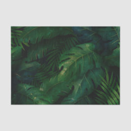 Donkergroen tropisch blad patroon tissuepapier