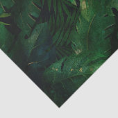 Donkergroen tropisch blad patroon tissuepapier (Detail)