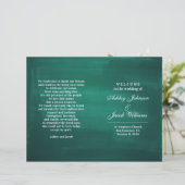 Donkergroen trouwprogramma. Modern elegant emerald (Staand voorkant)