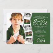 Donkergroen Unique Filmstrip 6 Foto Afstuderen Kaart (Voorkant)