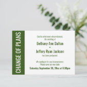 Donkergroen Verandering van Plannen Uitgestelde Br Kaart (Staand voorkant)