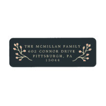 Donkergroen verguld bloemenkerstretouradres