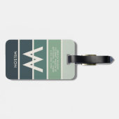 Donkergroen verloop Gestreept Monogram Persoonlijk Bagagelabel (Achterkant horizontaal)