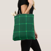 Donkergroen vlakpatroon tote bag (Dichtbij)