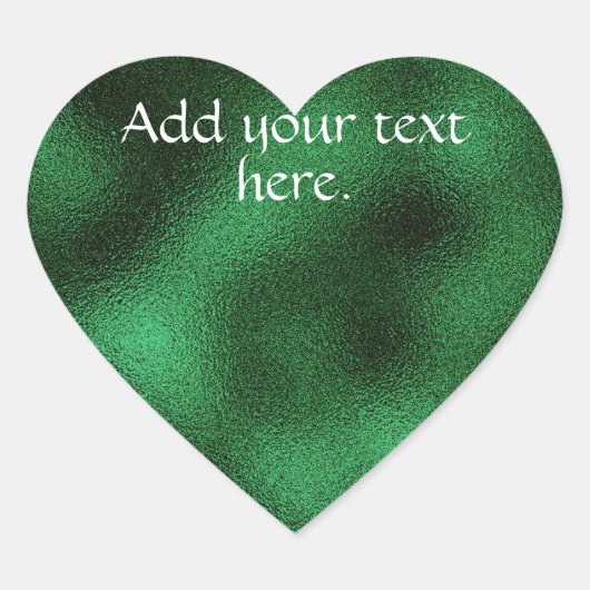 Donkergroen Voeg je eigen tekst Heart Sticker toe (Voorkant)