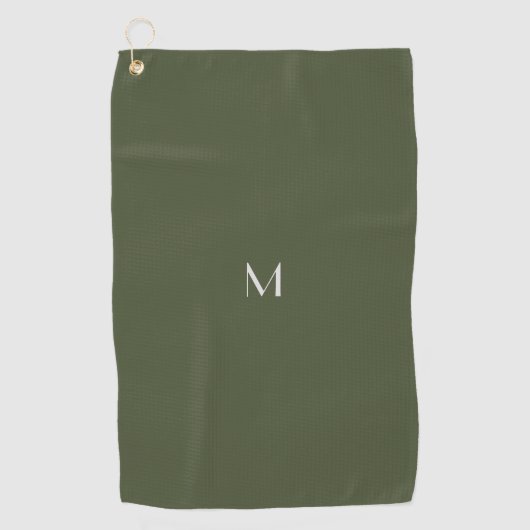 donkergroen - voeg monogram toe golfhanddoek (Voorkant)