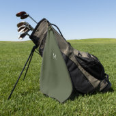 donkergroen - voeg monogram toe golfhanddoek (Groen)