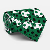 Donkergroen ⚽ Voetbal collage - twee zijaanafdrukk Stropdas (Opgerold)