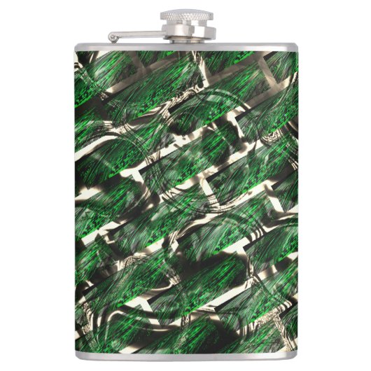 Donkergroen wandeffect en donkerste bubbels? heupfles (Voorkant)