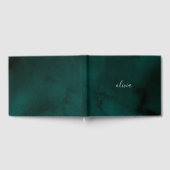 Donkergroen watercolor monogram – gepersonaliseerd gastenboek (Volledig)