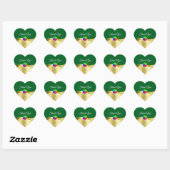 Donkergroen Wavy Gold met Logo Monogram Dank u wel Hart Sticker (Vel)