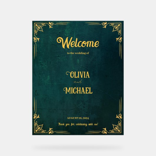  donkergroen welkom acryl bord (Voorkant)