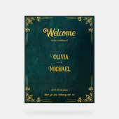  donkergroen welkom acryl bord (Voorkant)