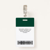 Donkergroen Werknemersnaam Business Logo Personeel Badge (Achterkant met clip)