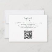 Donkergroen & Wit Bloemen Monogram QR Bruiloft RSV RSVP Kaartje (Voorkant)