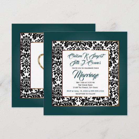 Donkergroen, wit en zwart kaart (Voorkant / Achterkant)