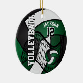 Donkergroen, wit en zwart 🏐 keramisch ornament (Rechts)