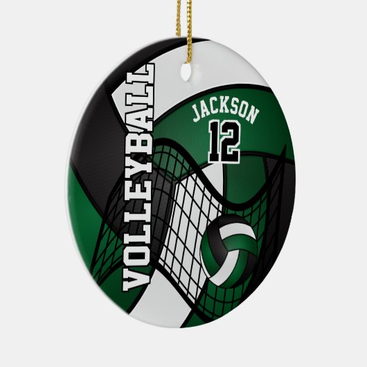 Donkergroen, wit en zwart 🏐 keramisch ornament (Rechts)