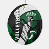 Donkergroen, wit en zwart 🏐 keramisch ornament (Links)