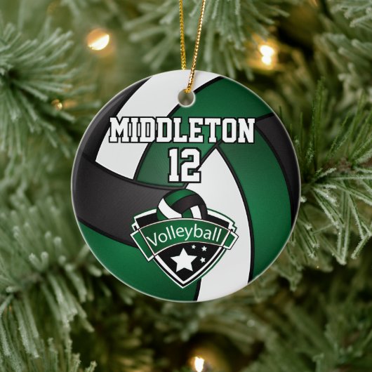 Donkergroen, wit en zwart 🏐 keramisch ornament (Boom)