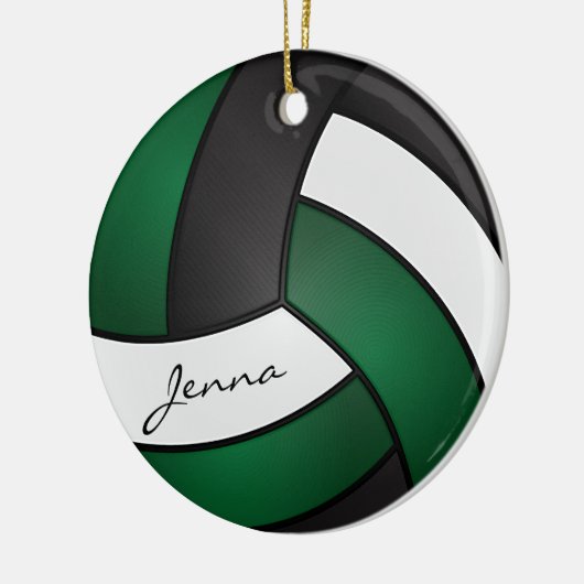 Donkergroen, wit en zwart 🏐 keramisch ornament (Links)