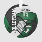 Donkergroen, wit en zwart volleybal ornament (voorkant)