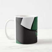 Donkergroen, wit en zwart Volleybalontwerp Koffiemok (Links)