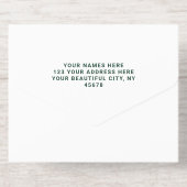 Donkergroen Wit | Minimalistische moderne elegante All In One Uitnodiging (Achterzijde)