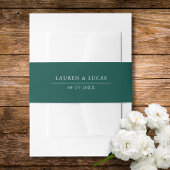 Donkergroen & Wit | Namen + Datum | Bruiloft Uitnodigingen Wikkel