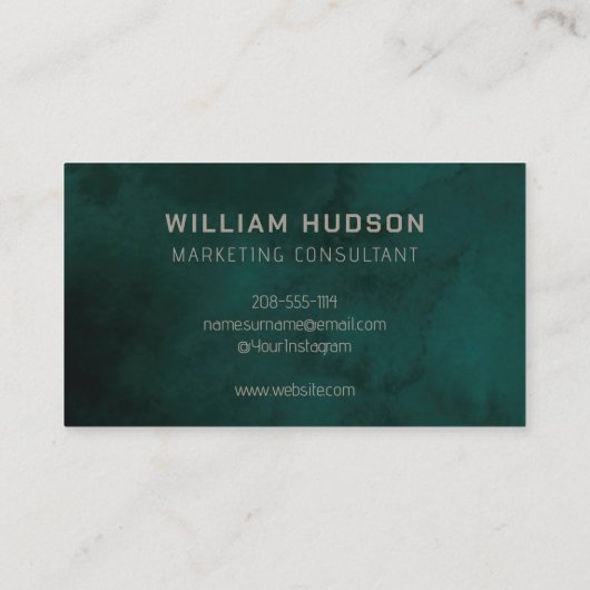 Donkergroen Zee minimalistisch modern Pro B Visitekaartje (Achterkant)