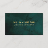 Donkergroen Zee minimalistisch modern Pro B Visitekaartje (Voorkant)