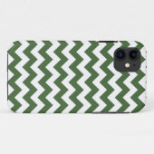 Donkergroen Zig Zag Stripe Patroon Case-Mate iPhone Case (Achterkant (horizontaal))