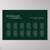 Donkergroen zitschema Vind uw stoel 12 tafels Poster (Voorkant)