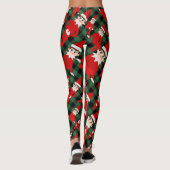 Donkergroen Zwart Check Elf Kerst Pyjama Broek Leggings (Achterkant)
