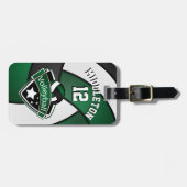 Donkergroen, zwart en wit 🏐 bagagelabel (Voorkant horizontaal)