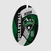 Donkergroen, zwart en wit 🏐 ❤ ornament (voorkant)