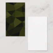 Donkergroen zwart geometrisch meshpatroon cool visitekaartje (Voorkant / Achterkant)