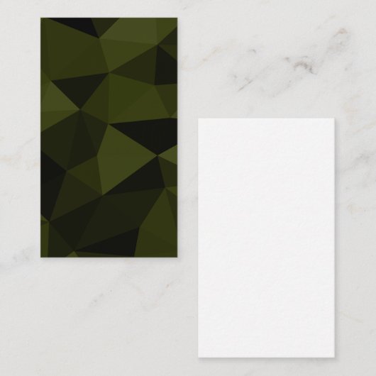 Donkergroen zwart geometrisch meshpatroon cool  visitekaartje (Voorkant / Achterkant)
