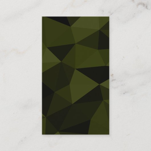 Donkergroen zwart geometrisch meshpatroon cool visitekaartje (Voorkant)