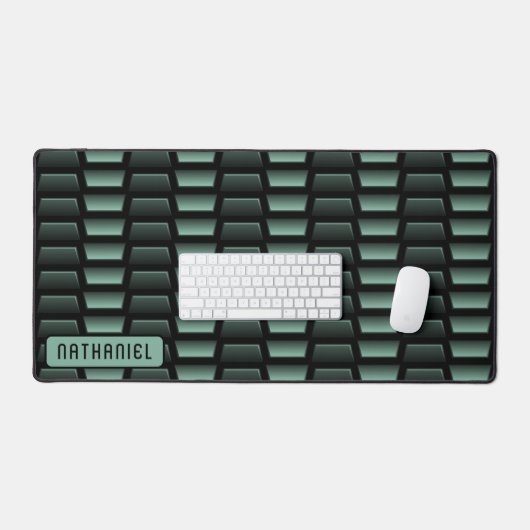 Donkergroen Zwart Industrieel Roestvrij staalkunst Bureaumat (Keyboard & Muis)