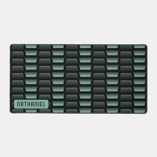 Donkergroen Zwart Industrieel Roestvrij staalkunst Bureaumat (Voorkant)