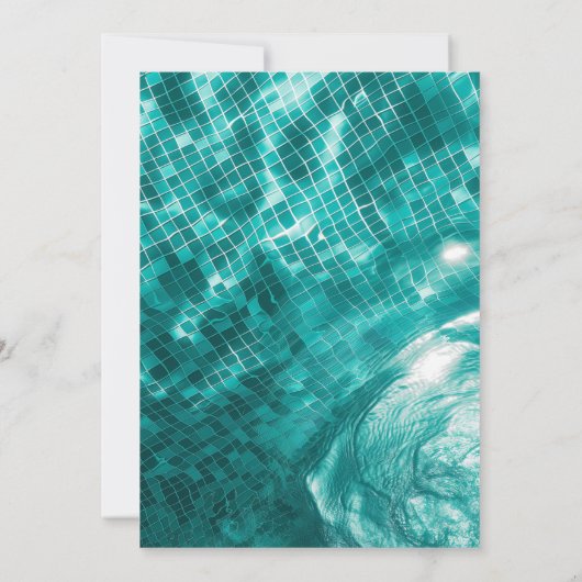 Donkergroen zwembad Water in zwembad Party Kaart (Achterkant)