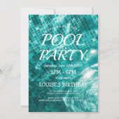 Donkergroen zwembadwater I Zwembadfeestje Kaart (Voorkant)
