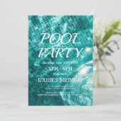 Donkergroen zwembadwater I Zwembadfeestje Kaart (Staand voorkant)