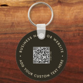 Donkergroene 2-zijdige Logo & QR Code Company Sleu Sleutelhanger (Achterkant)
