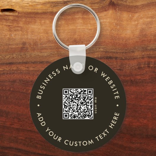 Donkergroene 2-zijdige Logo & QR Code Company Sleu Sleutelhanger (Achterkant)